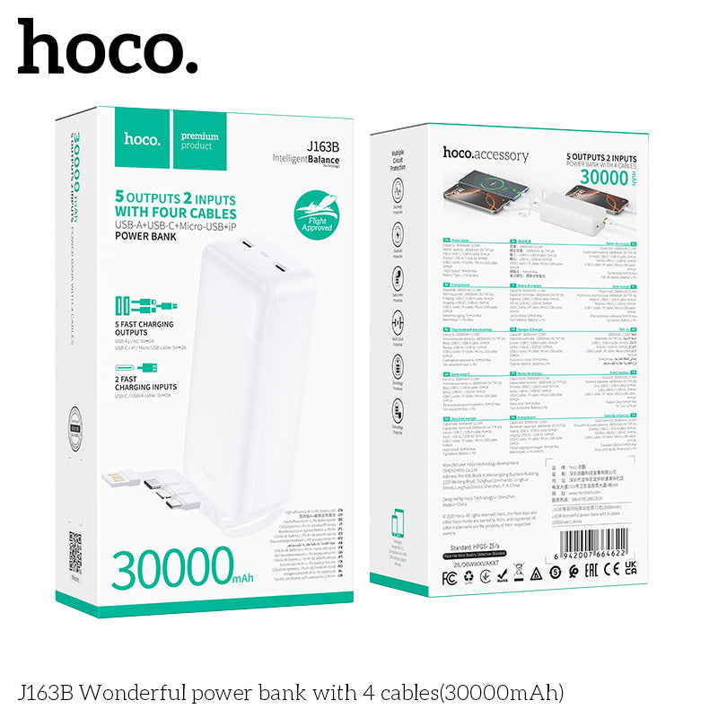 HD_SYNC:J163B Wonderful power bank with 4 cables(30000mAh)