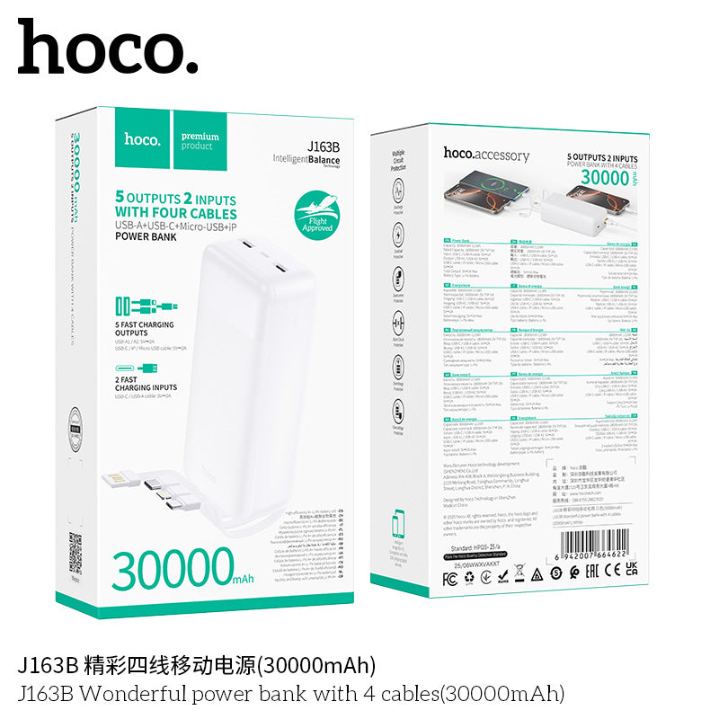 HD_SYNC:J163B Wonderful power bank with 4 cables(30000mAh)(UN)