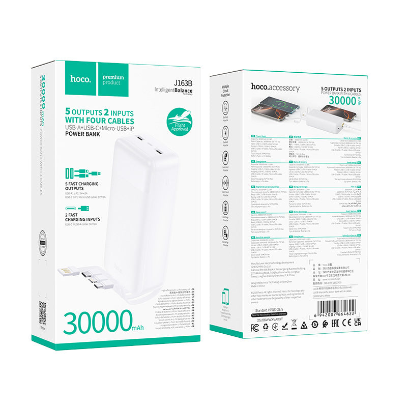 HD_SYNC:J163B Wonderful power bank with 4 cables(30000mAh)