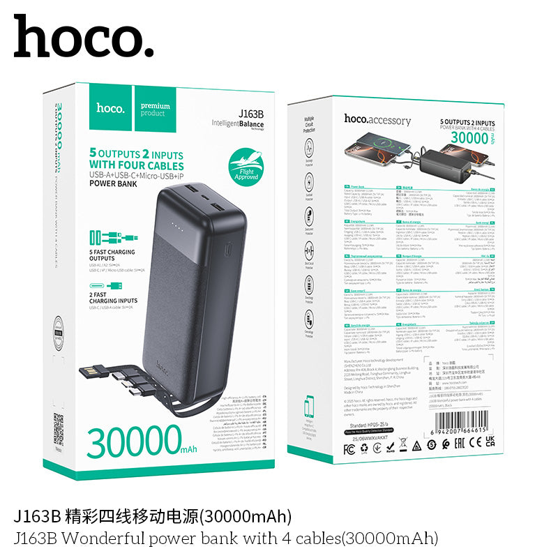 HD_SYNC:J163B Wonderful power bank with 4 cables(30000mAh)(UN)
