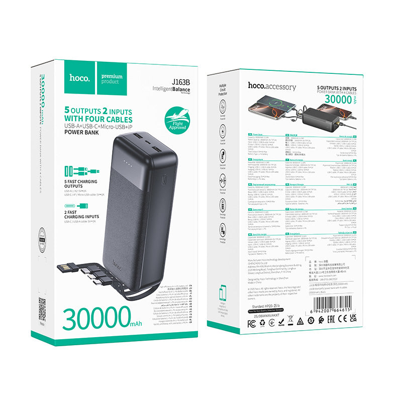 HD_SYNC:J163B Wonderful power bank with 4 cables(30000mAh)