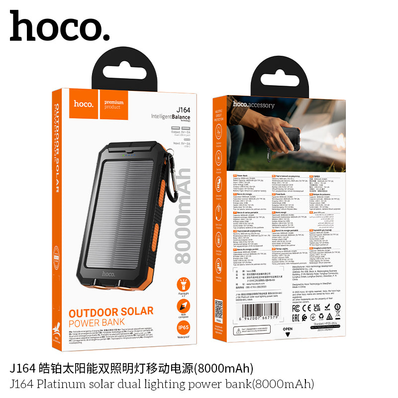 HD_SYNC:J164 Platinum solar dual lighting power bank(8000mAh)
