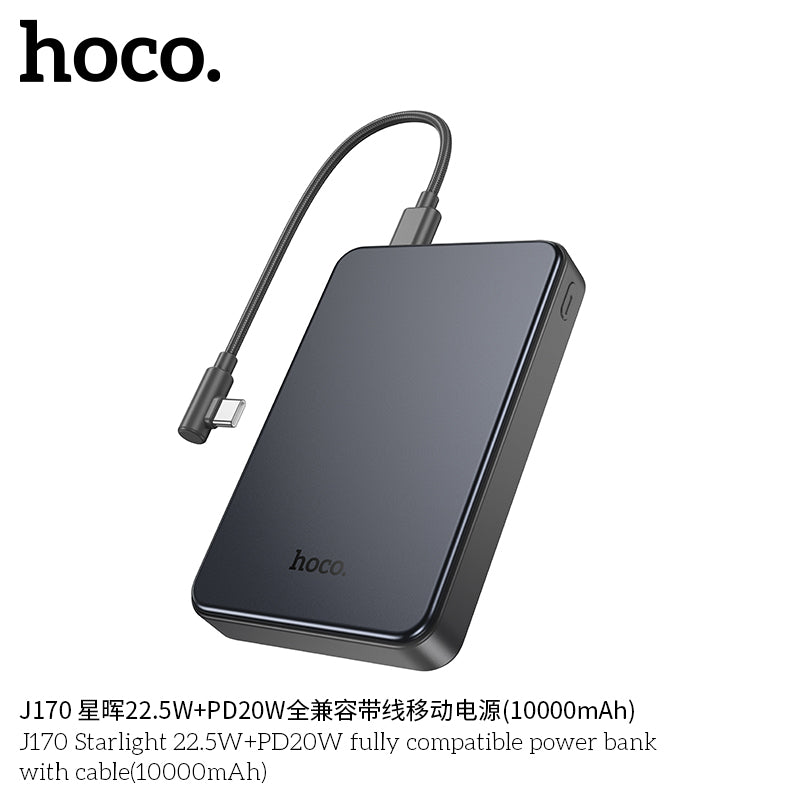 HD_SYNC:J170 Starlight 22.5W+PD20W fully compatible power bank with cable(10000mAh)