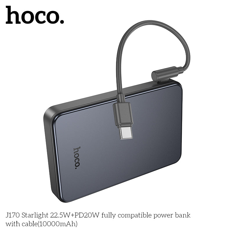 HD_SYNC:J170 Starlight 22.5W+PD20W fully compatible power bank with cable(10000mAh)