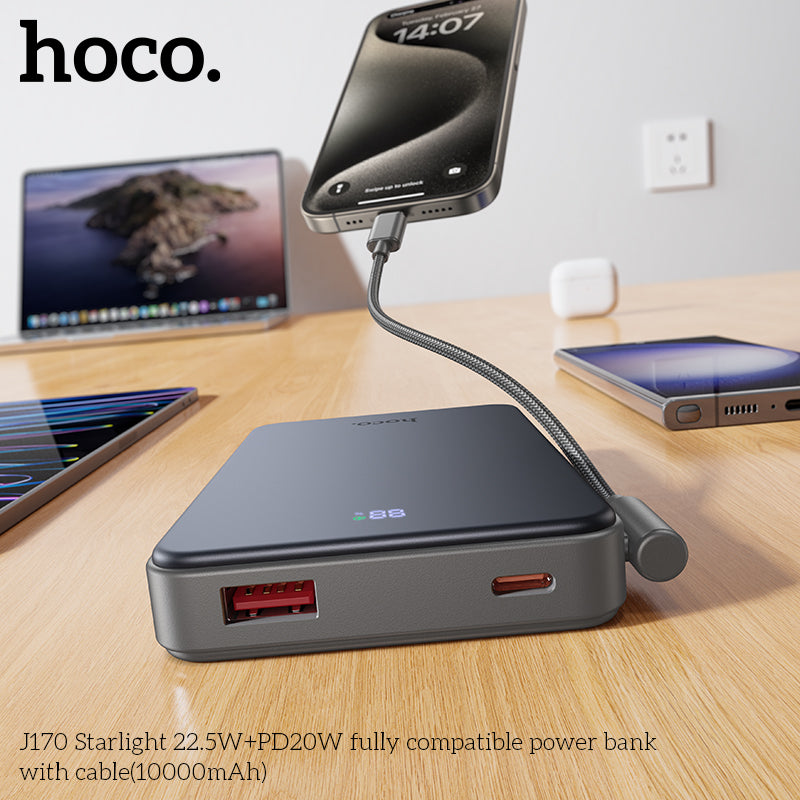 HD_SYNC:J170 Starlight 22.5W+PD20W fully compatible power bank with cable(10000mAh)(UN)