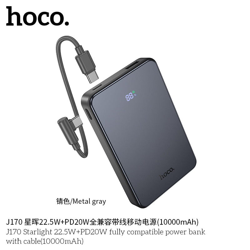 HD_SYNC:J170 Starlight 22.5W+PD20W fully compatible power bank with cable(10000mAh)
