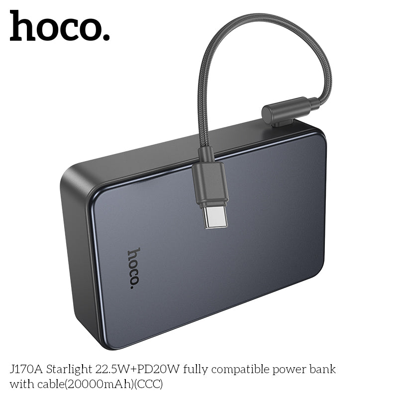 HD_SYNC:J170A Starlight 22.5W+PD20W fully compatible power bank with cable(20000mAh)（CCC)