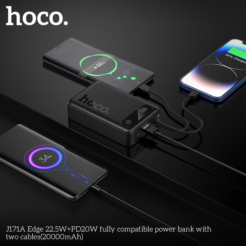 HD_SYNC:J171A Edge 22.5W+PD20W fully compatible power bank with two cables(20000mAh)