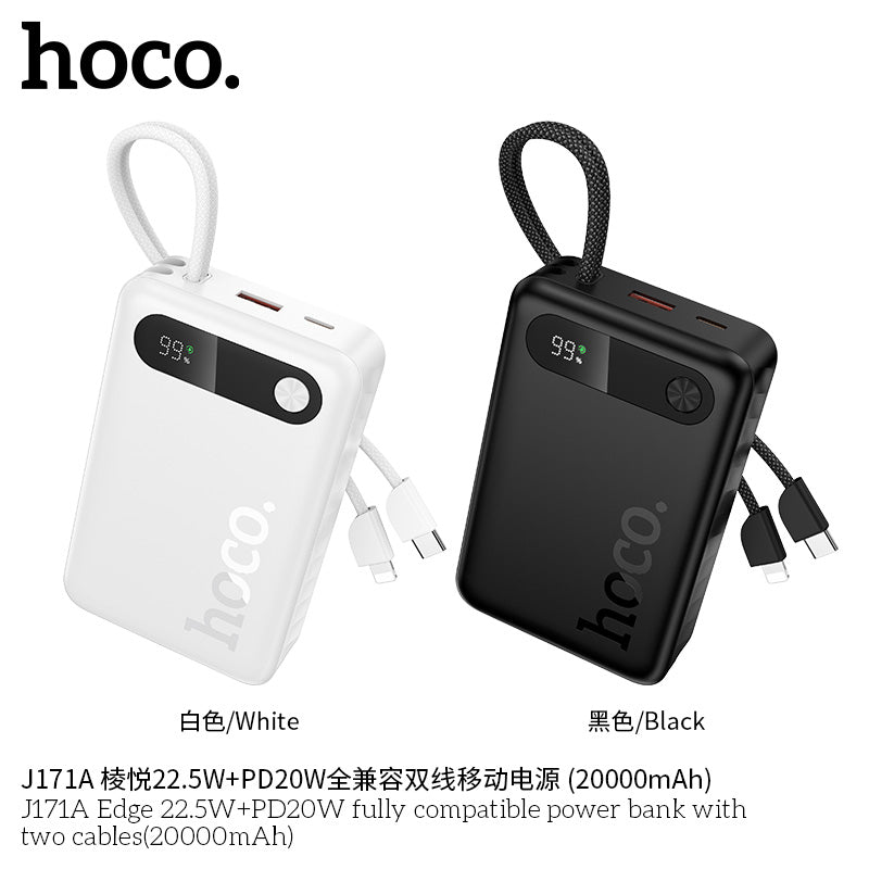 HD_SYNC:J171A Edge 22.5W+PD20W fully compatible power bank with two cables(20000mAh)