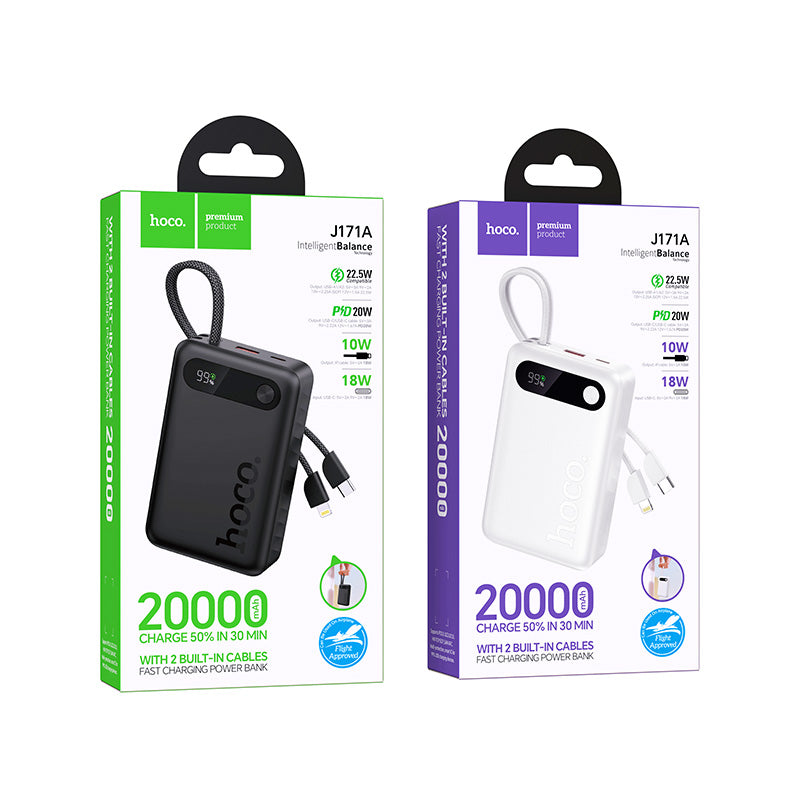 HD_SYNC:J171A Edge 22.5W+PD20W fully compatible power bank with two cables(20000mAh)