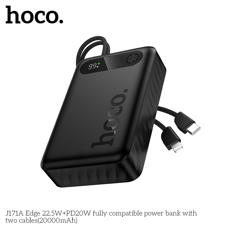 HD_SYNC:J171A Edge 22.5W+PD20W fully compatible power bank with two cables(20000mAh)