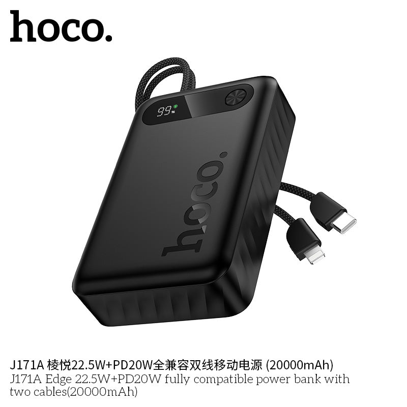 HD_SYNC:J171A Edge 22.5W+PD20W fully compatible power bank with two cables(20000mAh)