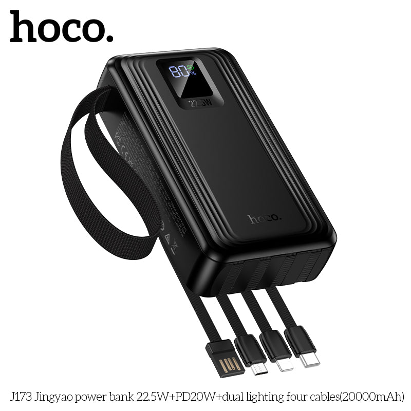 HD_SYNC:J173 Jingyao power bank 22.5W+PD20W+dual lighting four cables(20000mAh)