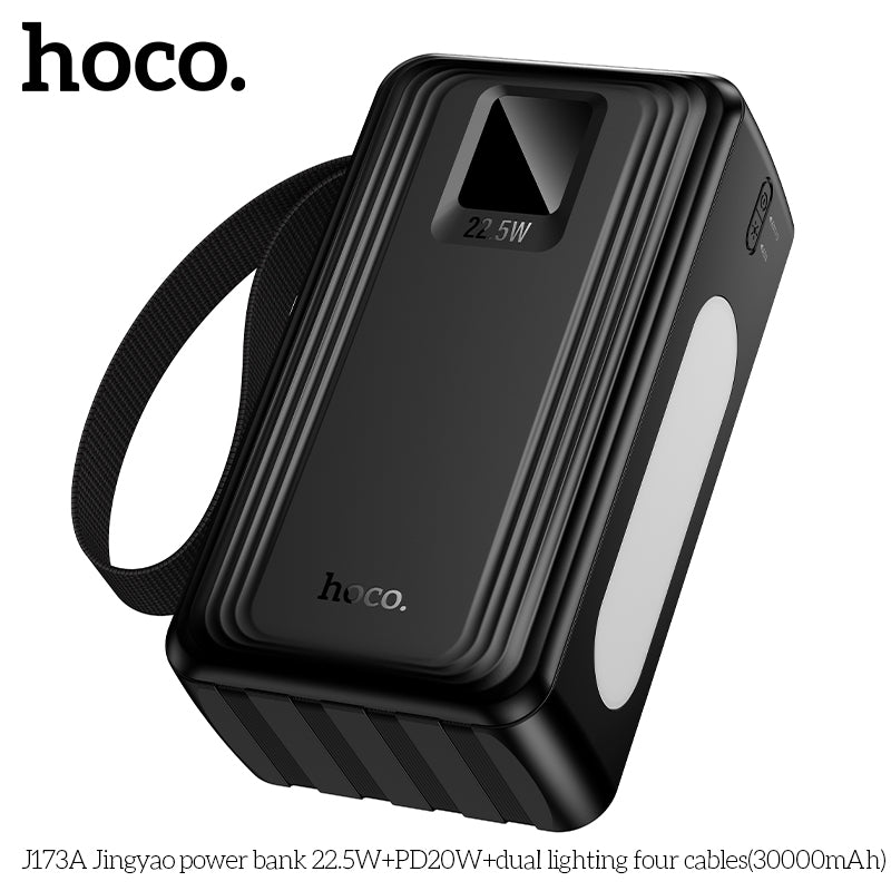 HD_SYNC:J173A Jingyao power bank 22.5W+PD20W+dual lighting four cables(30000mAh)
