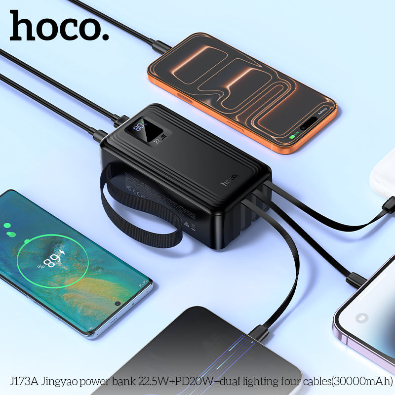 HD_SYNC:J173A Jingyao power bank 22.5W+PD20W+dual lighting four cables(30000mAh)