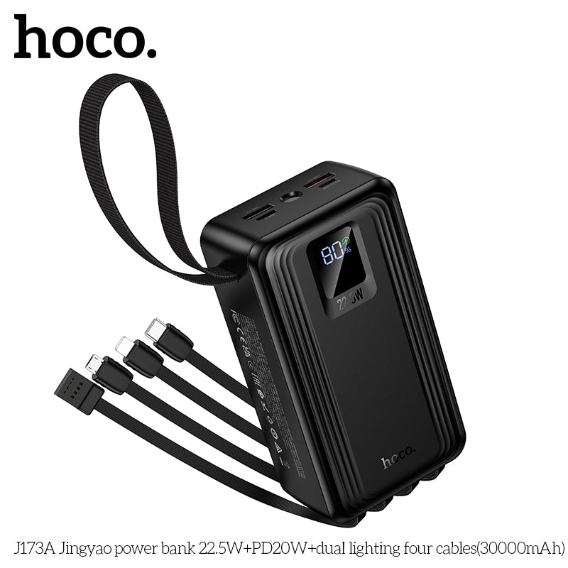 HD_SYNC:J173A Jingyao power bank 22.5W+PD20W+dual lighting four cables(30000mAh)