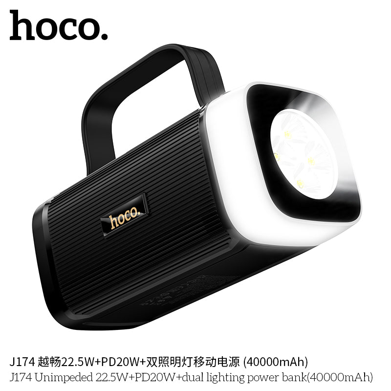 HD_SYNC:J174 Unimpeded 22.5W+PD20W+dual lighting power bank(40000mAh)