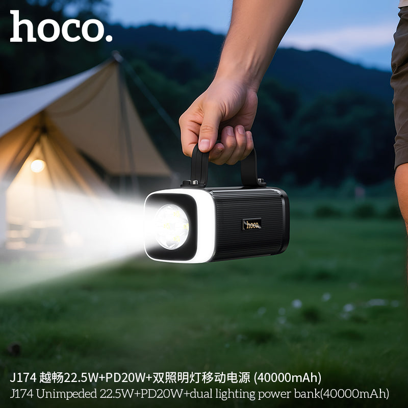 HD_SYNC:J174 Unimpeded 22.5W+PD20W+dual lighting power bank(40000mAh)