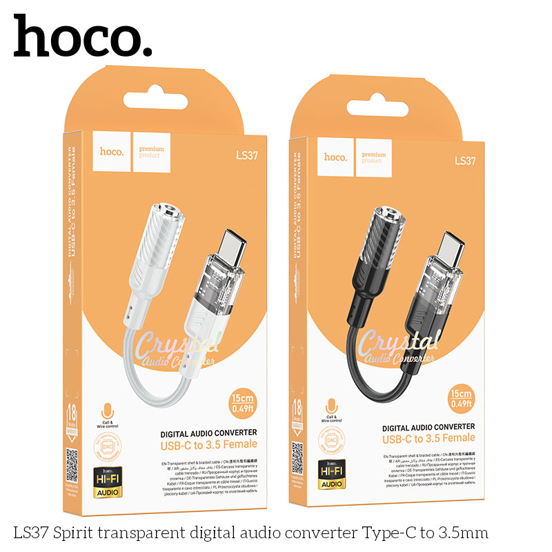 HD_SYNC:LS37 Spirit transparent digital audio converter Type-C to 3.5mm