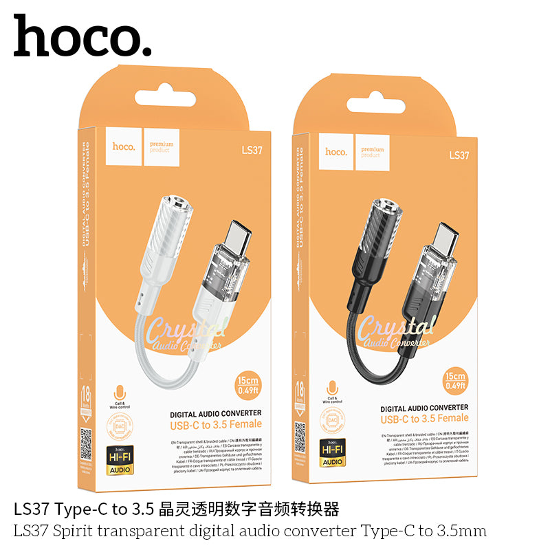 HD_SYNC:LS37 Spirit transparent digital audio converter Type-C to 3.5mm
