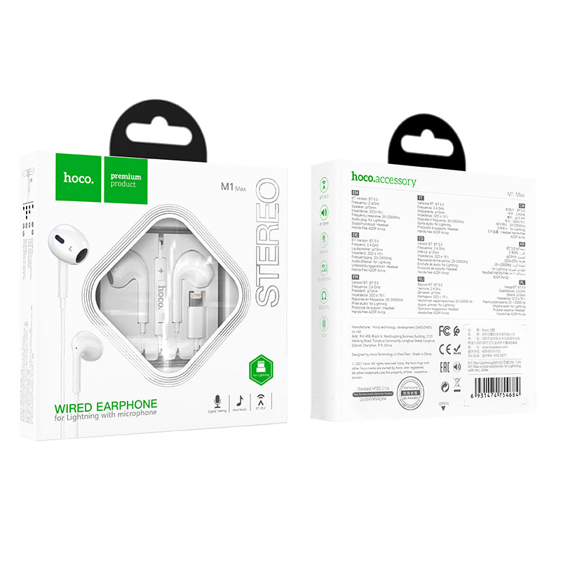 HD_SYNC:M1 Max crystal earphones for iP with mic