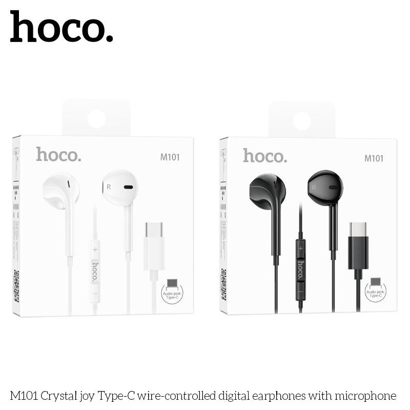 HD_SYNC:M101 Crystal joy Type-C wire-controlled digital earphones with microphone