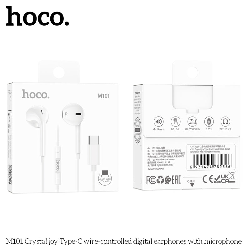 HD_SYNC:M101 Pro Crystal sound Type-C wire-controlled digital earphones with microphone