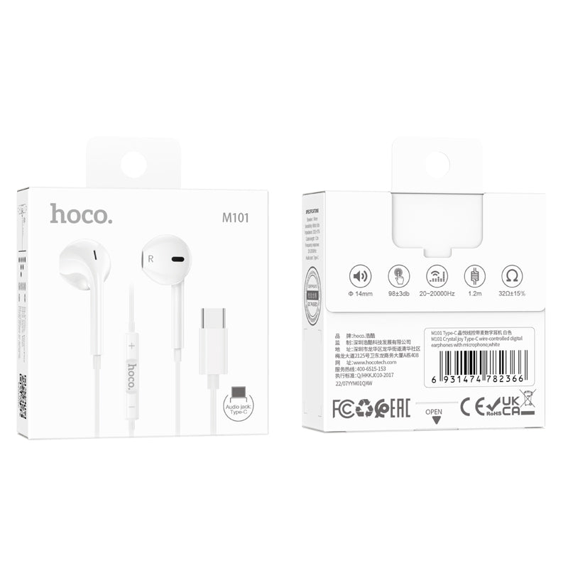 HD_SYNC:M101 Max Crystal grace Type-C wire-controled digital earphones with microphone