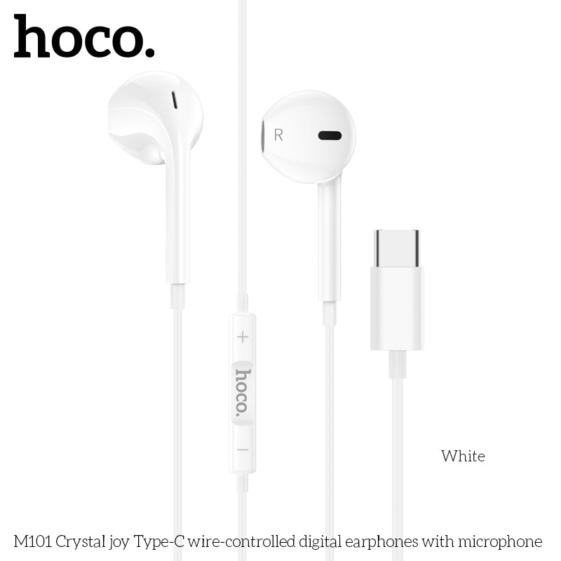HD_SYNC:M101 Crystal joy Type-C wire-controlled digital earphones with microphone