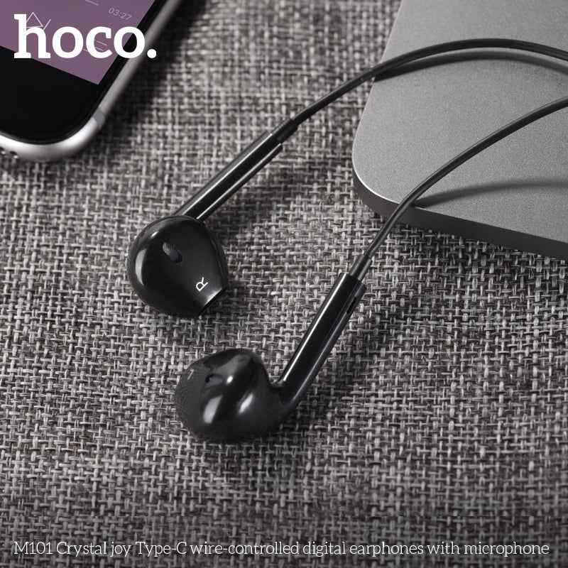 HD_SYNC:M101 Crystal joy Type-C wire-controlled digital earphones with microphone