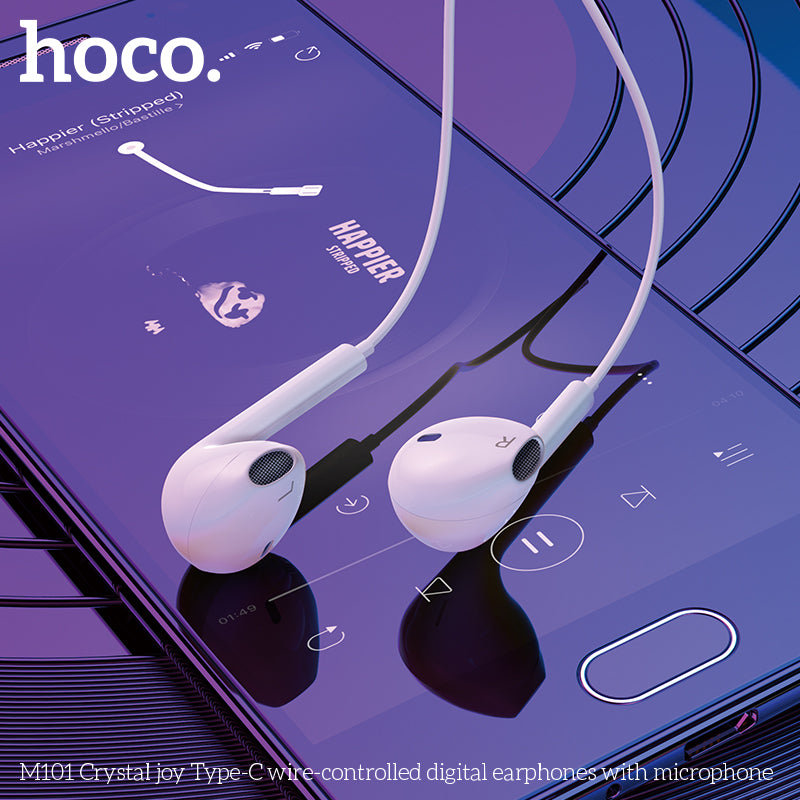 HD_SYNC:M101 Pro Crystal sound Type-C wire-controlled digital earphones with microphone
