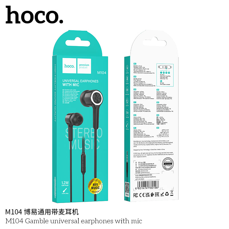 HD_SYNC:M104 Gamble universal earphones with mic