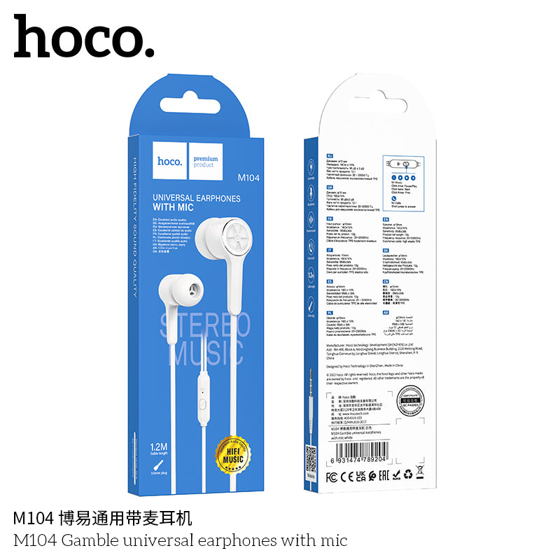 HD_SYNC:M104 Gamble universal earphones with mic