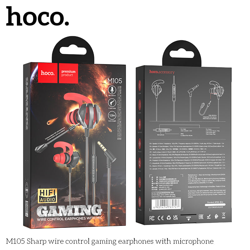 HD_SYNC:M105 Sharp wire control gaming earphones with microphone
