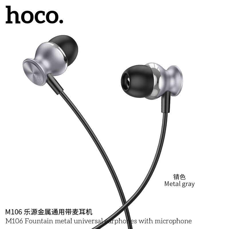 HD_SYNC:M106 Fountain metal universal earphones with microphone