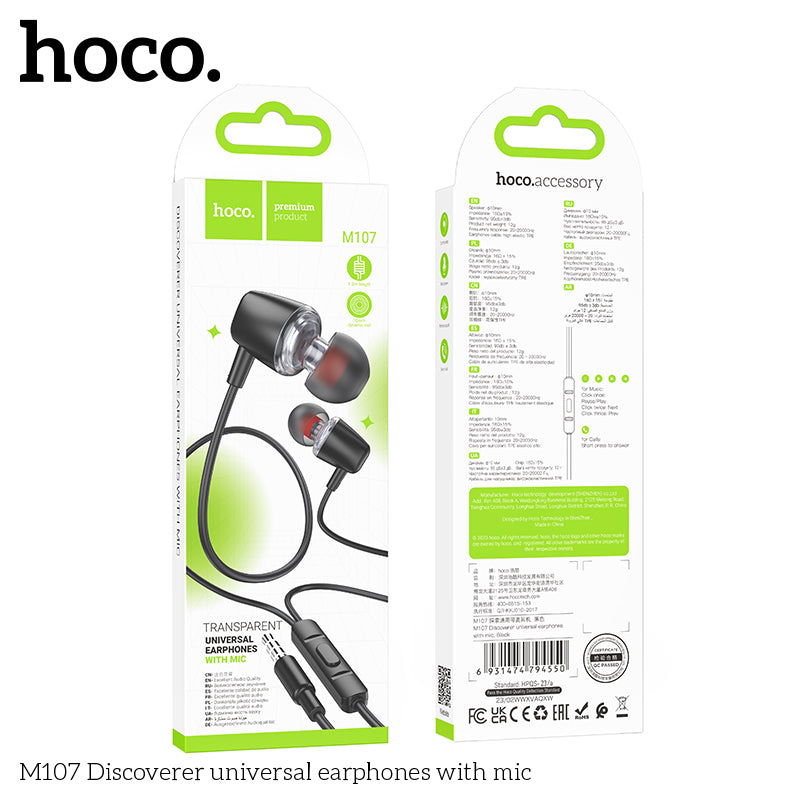 HD_SYNC:M107 Discoverer universal earphones with mic