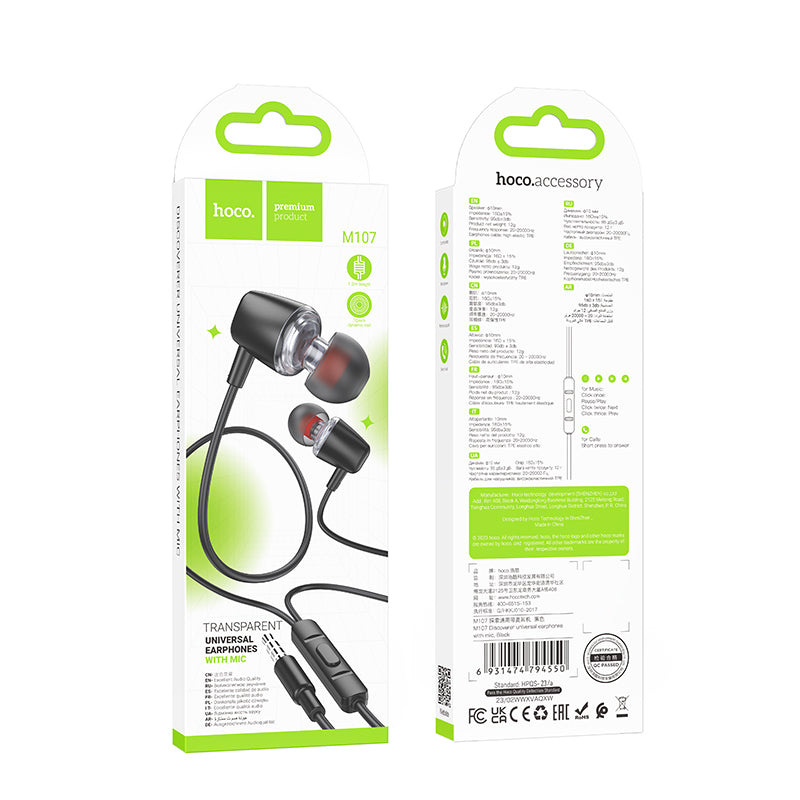 HD_SYNC:M107 Discoverer universal earphones with mic