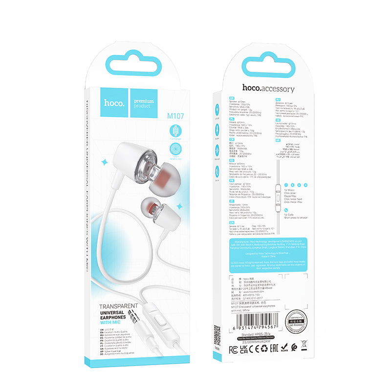 HD_SYNC:M107 Discoverer universal earphones with mic