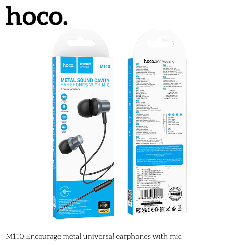 HD_SYNC:M110 Encourage metal universal earphones with mic