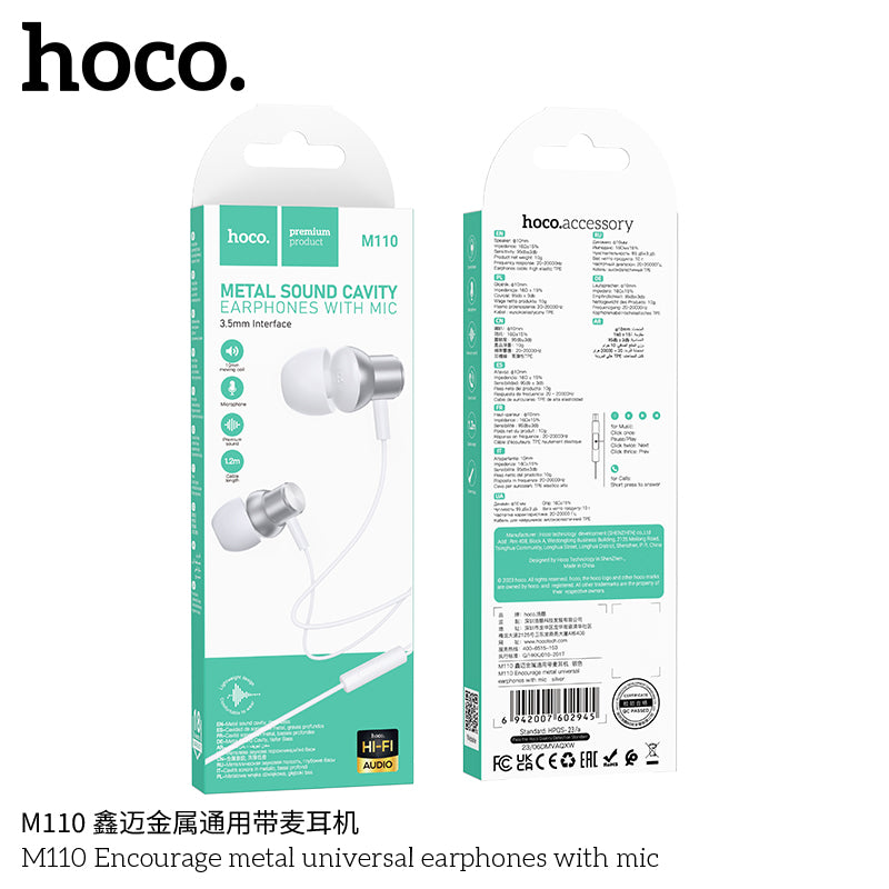 HD_SYNC:M110 Encourage metal universal earphones with mic