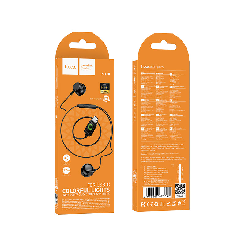 HD_SYNC:M118 Type-C Column universal digital earphones with microphone