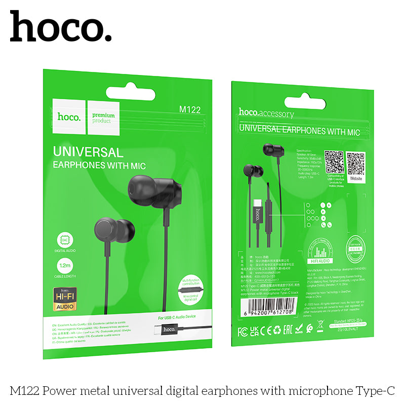 HD_SYNC:M122 Power metal universal digital earphones with microphone Type-C