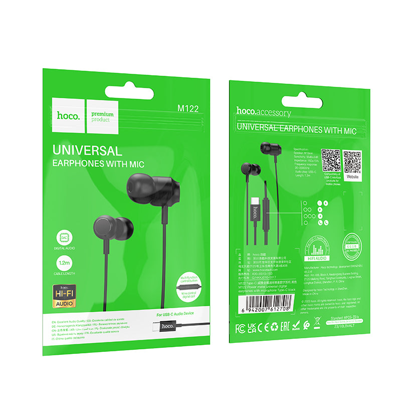 HD_SYNC:M122 Power metal universal digital earphones with microphone Type-C