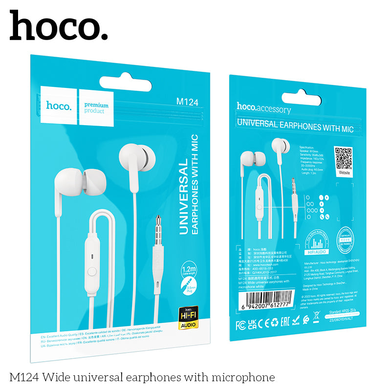 HD_SYNC:M124 Wide universal earphones with microphone