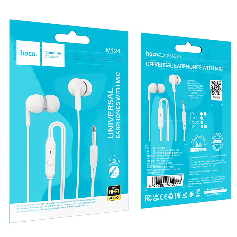 HD_SYNC:M124 Wide universal earphones with microphone