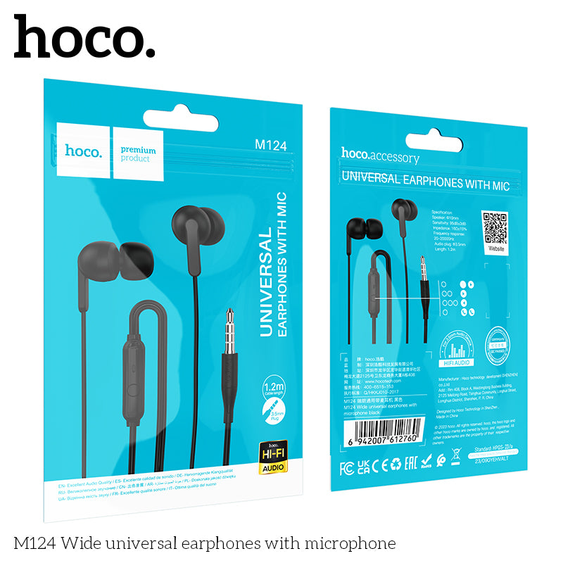 HD_SYNC:M124 Wide universal earphones with microphone
