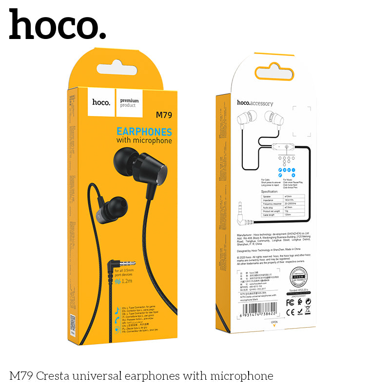 HD_SYNC:M79 Cresta universal earphones with microphone