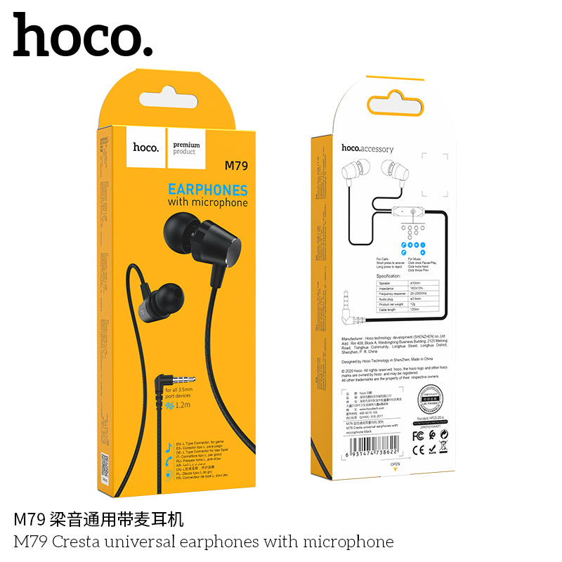 HD_SYNC:M79 Cresta universal earphones with microphone