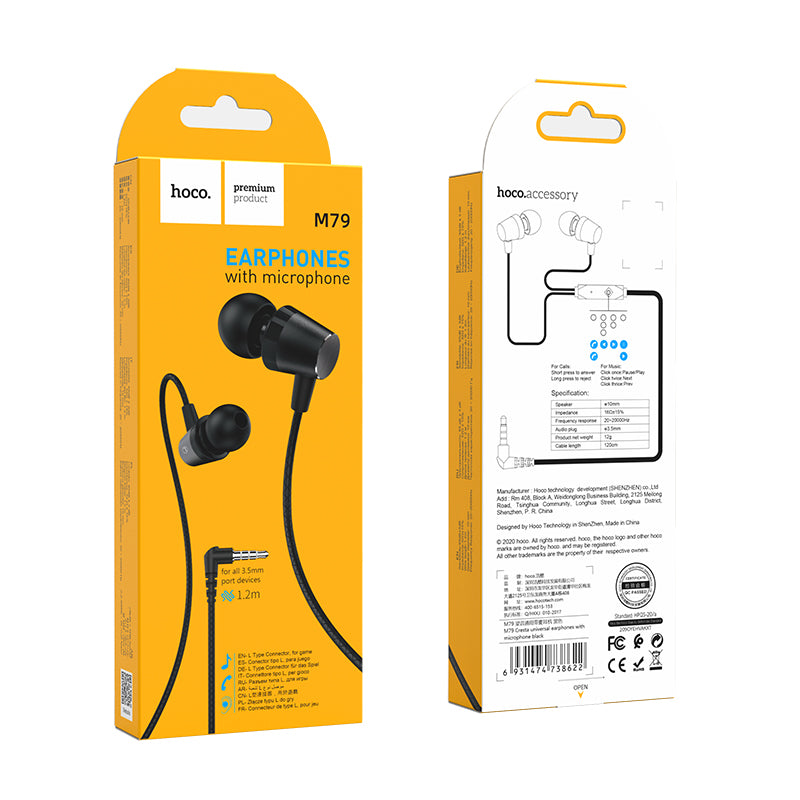 HD_SYNC:M79 Cresta universal earphones with microphone