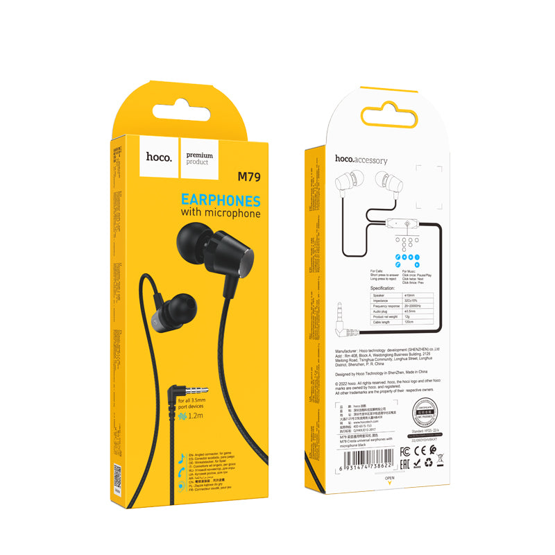 HD_SYNC:M79 Cresta universal earphones with microphone